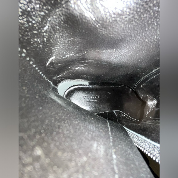 Gucci Logo EU 36 Print Canvas & Leather Combat Boots Booties - Picture 11 of 16